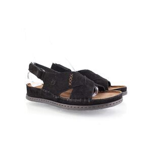 Born Ebba Sandals Size 10 Black Suede Opanka Wedge Slingback Comfy Shoes